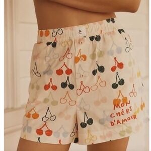 Anthropologie Mon Cheri D'Amour Wren Boxer Shorts White Womens L